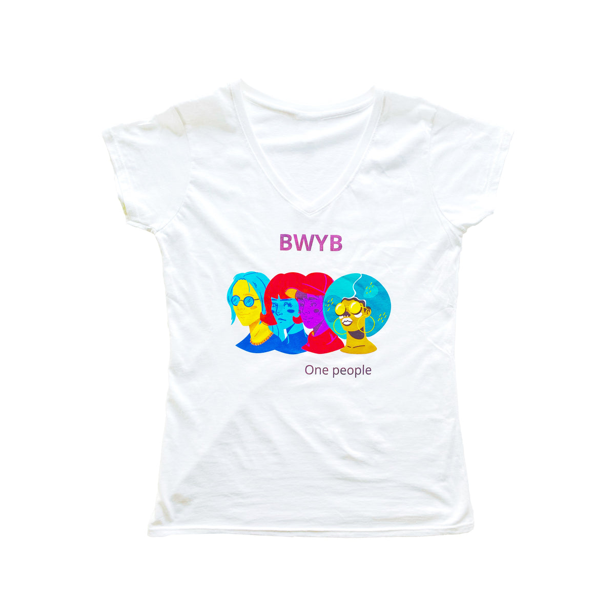 Ladies cut V-neck (Blue Hair)