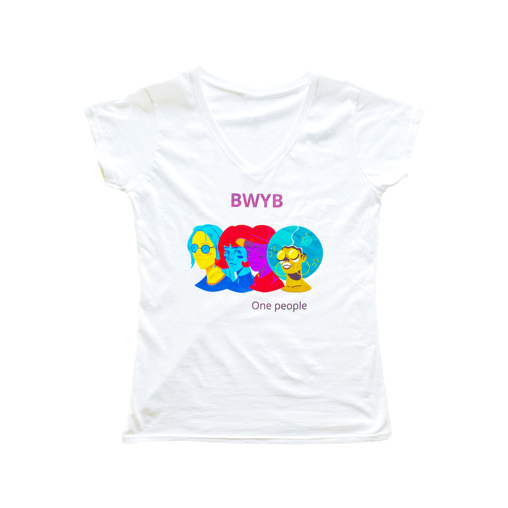 Ladies cut V-neck (Blue Hair)